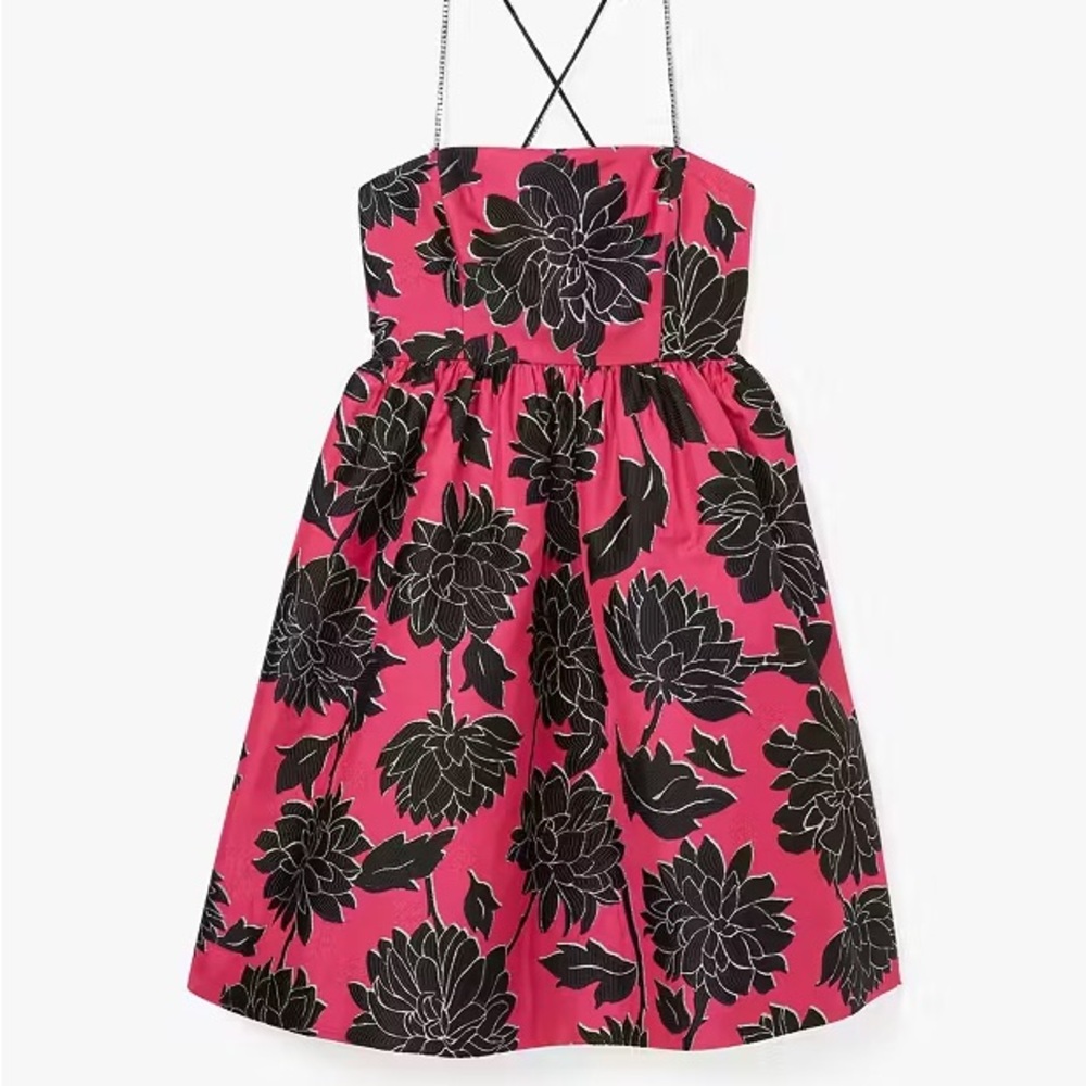 Kate Spade Festive Brocade Jewel Strap Dress